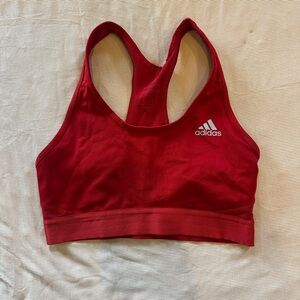 adidas Red Racerback Performance Sports Bra